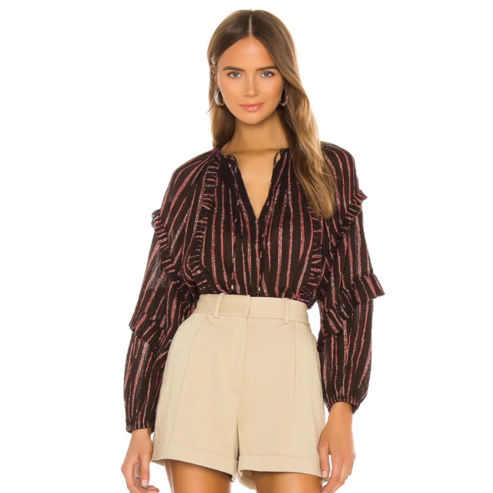Ulla Johnson Liana Stripe Blouse New With Tags size 0